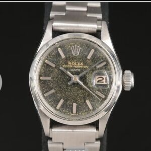 Rolex Women's Watch - Silver and Green. Vintage 1968 model